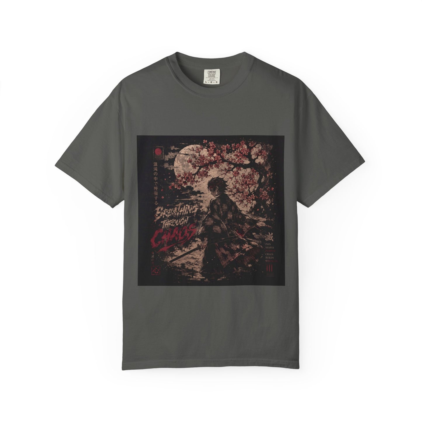 Samurai Moon T-Shirt — Cherry Blossom Night Graphic Tee
