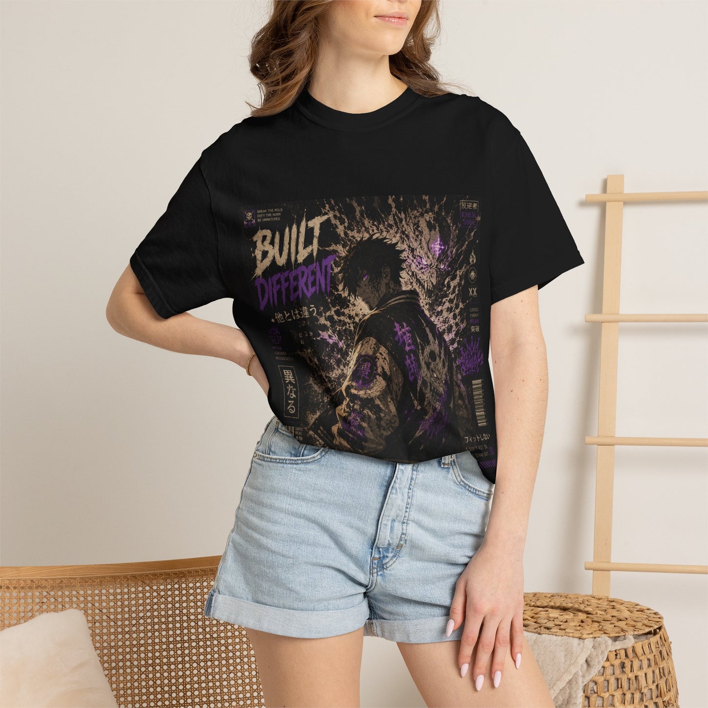 T-Shirt — "Built Different" Cyberpunk Samurai Graphic Tee