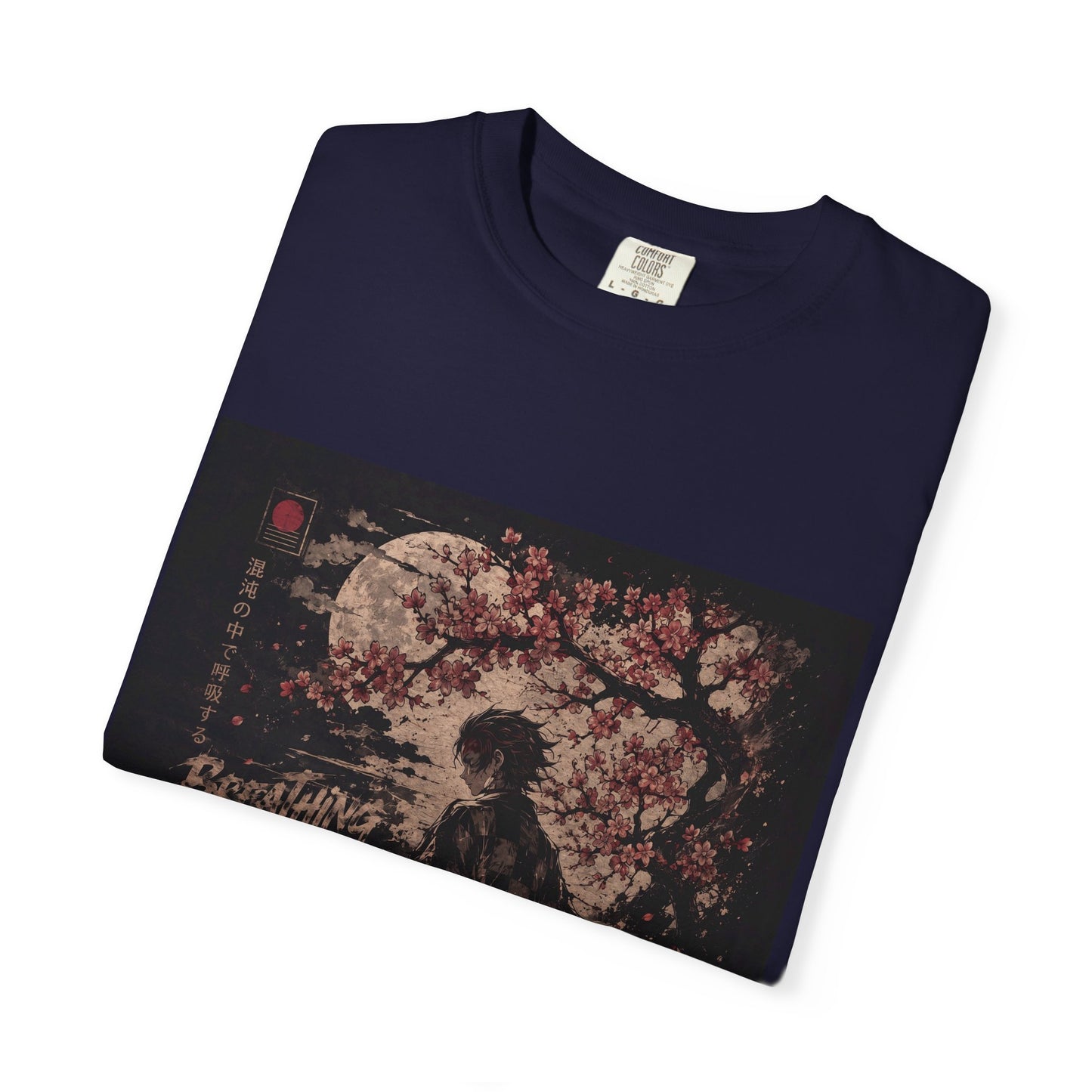 Samurai Moon T-Shirt — Cherry Blossom Night Graphic Tee