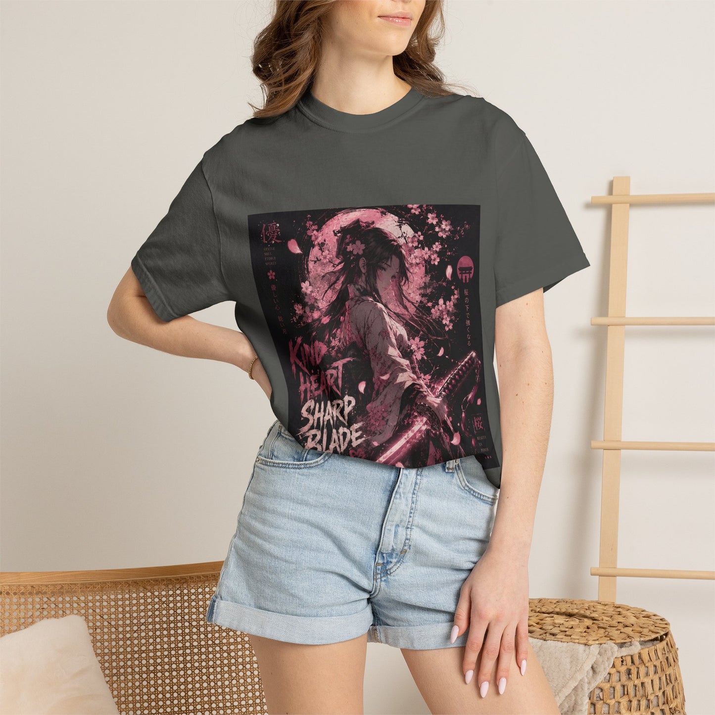 Samurai Aesthetic T-Shirt — “Kind Heart, Sharp Blade” Graphic Tee