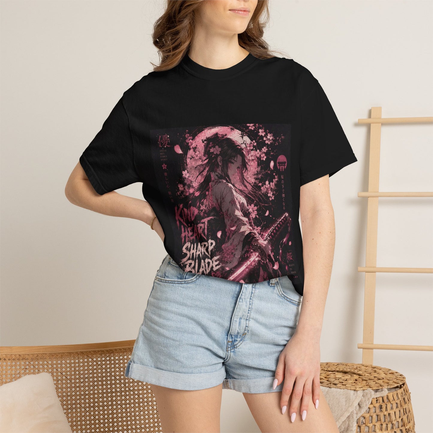 Samurai Aesthetic T-Shirt — “Kind Heart, Sharp Blade” Graphic Tee