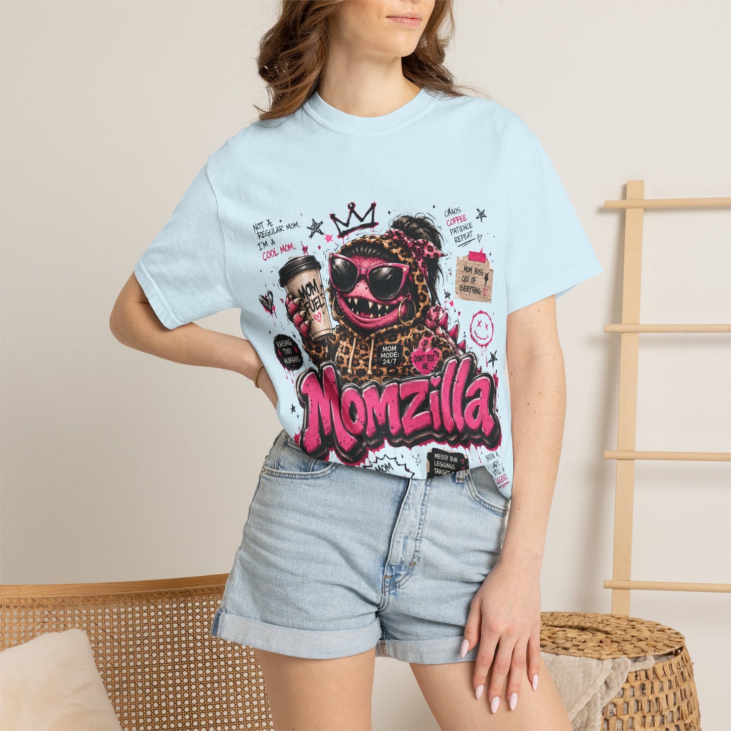 Momzilla Graphic T-Shirt — Funny Momzilla Mother’s Day Tee with Coffee & Crown Design
