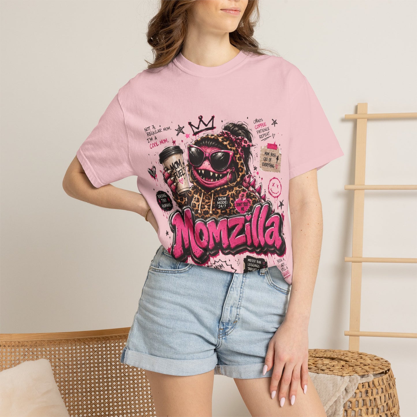 Momzilla Graphic T-Shirt — Funny Momzilla Mother’s Day Tee with Coffee & Crown Design