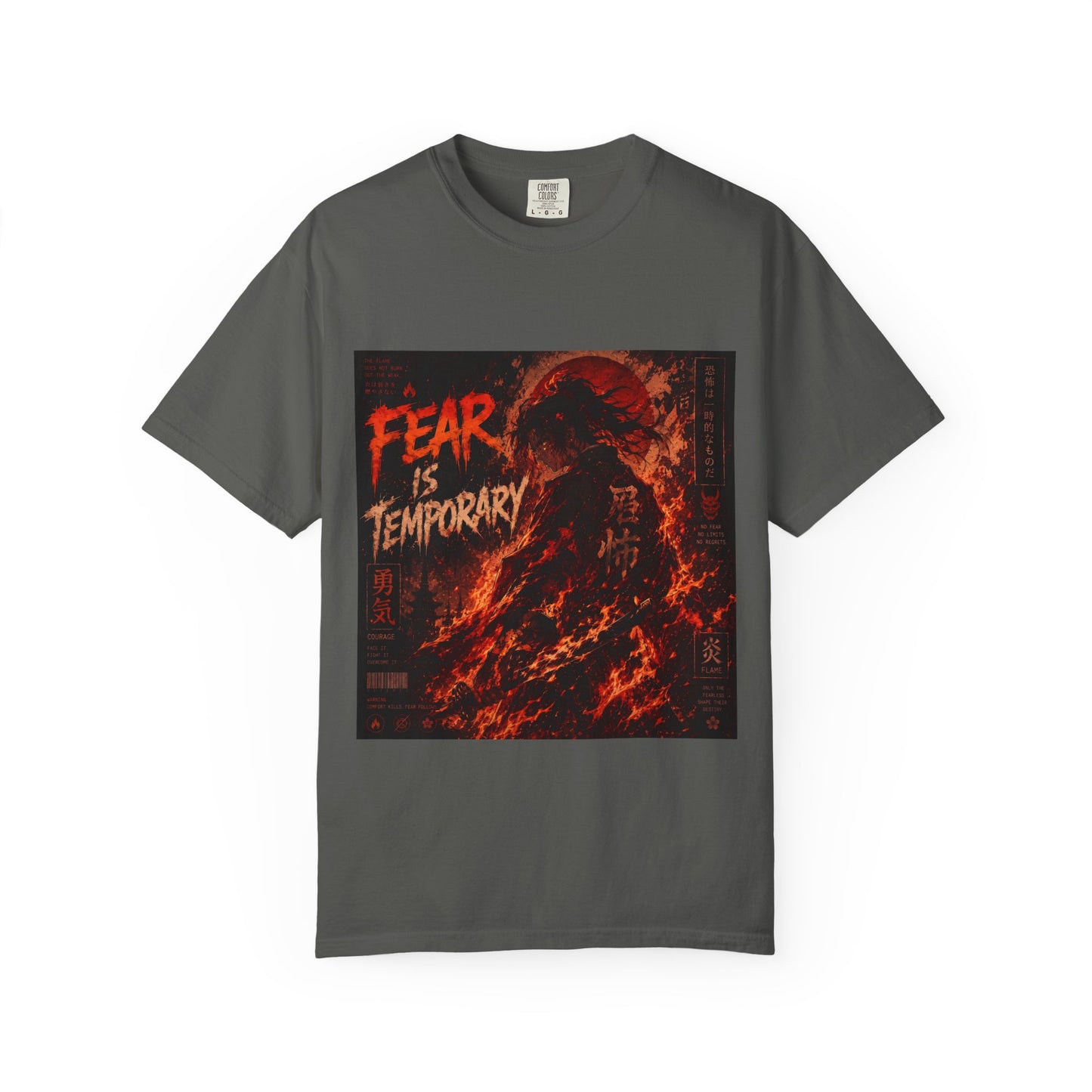 T-Shirt — "Fear Is Temporary" Fiery Wave Graphic Tee