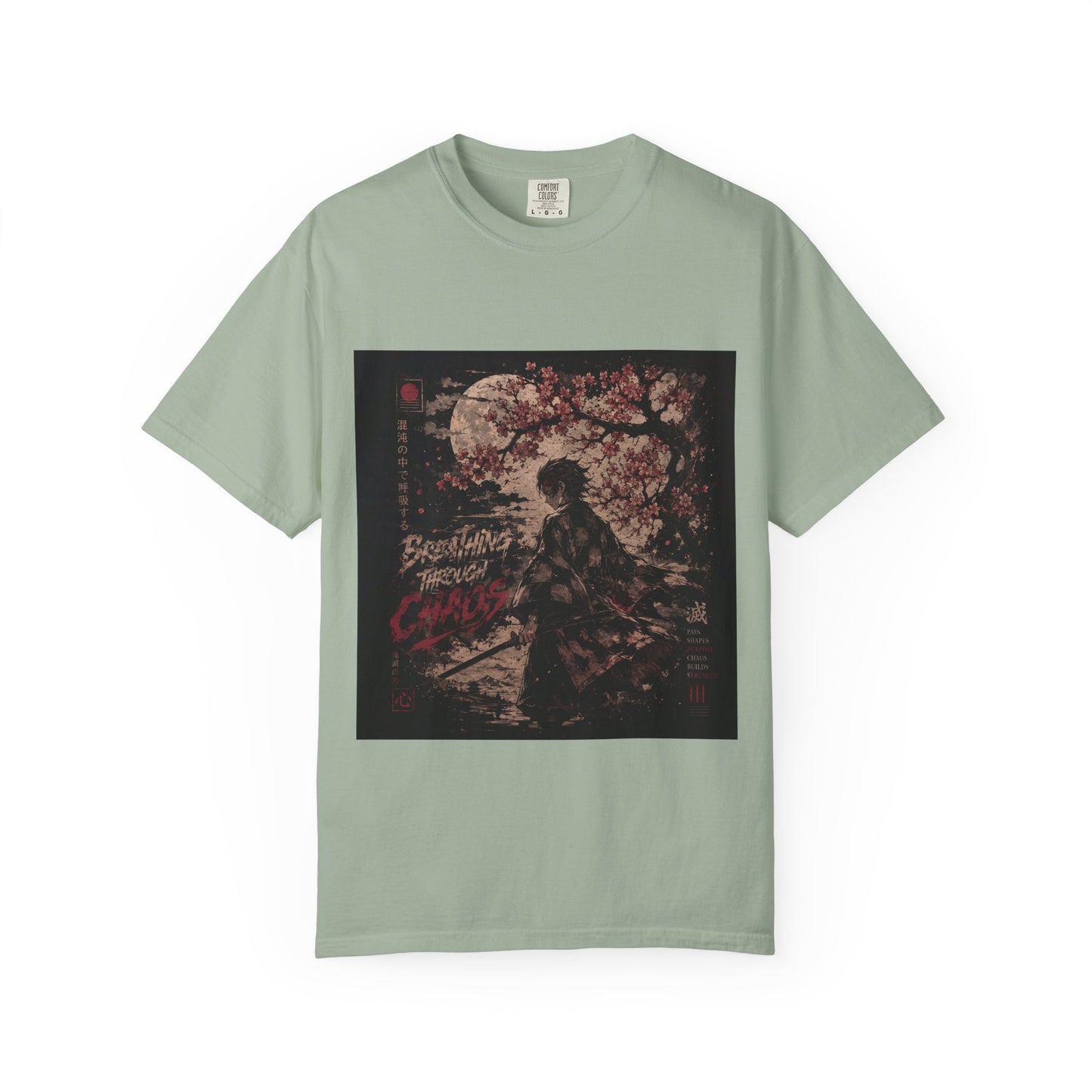 Samurai Moon T-Shirt — Cherry Blossom Night Graphic Tee
