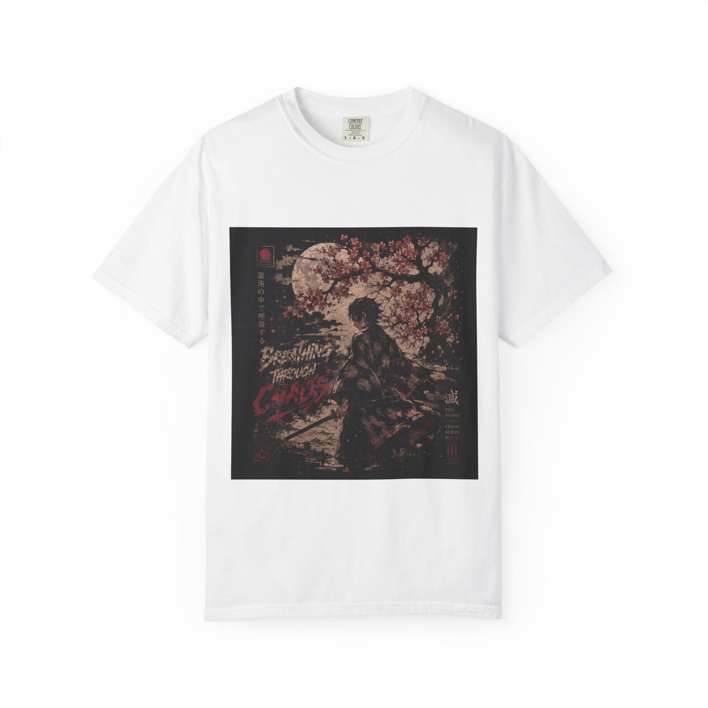 Samurai Moon T-Shirt — Cherry Blossom Night Graphic Tee