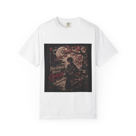Samurai Moon T-Shirt — Cherry Blossom Night Graphic Tee