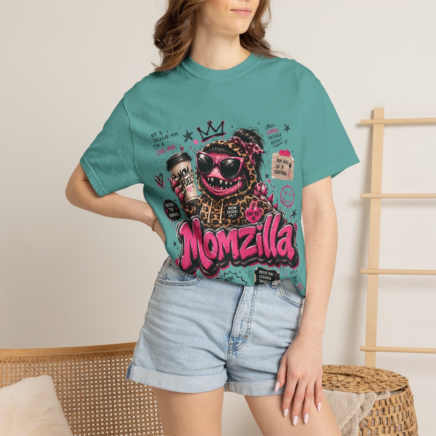 Momzilla Graphic T-Shirt — Funny Momzilla Mother’s Day Tee with Coffee & Crown Design