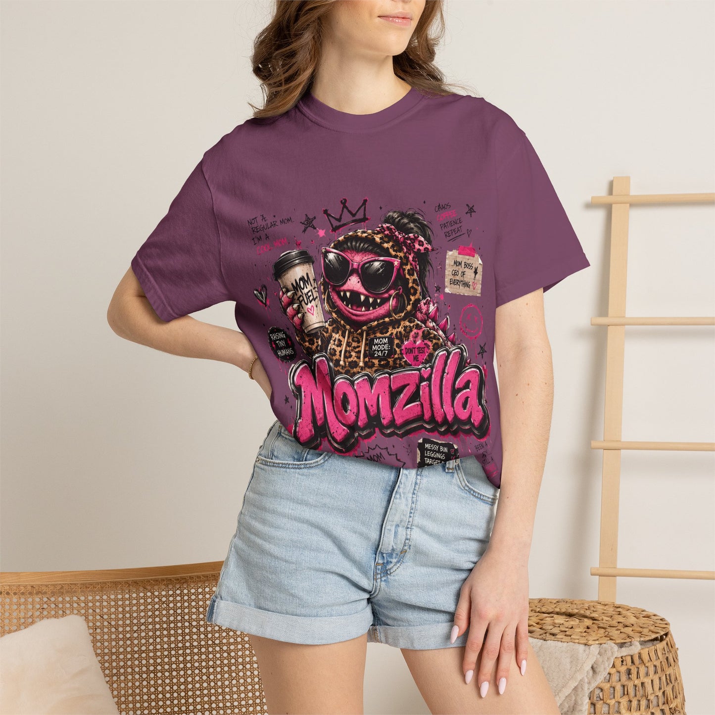 Momzilla Graphic T-Shirt — Funny Momzilla Mother’s Day Tee with Coffee & Crown Design
