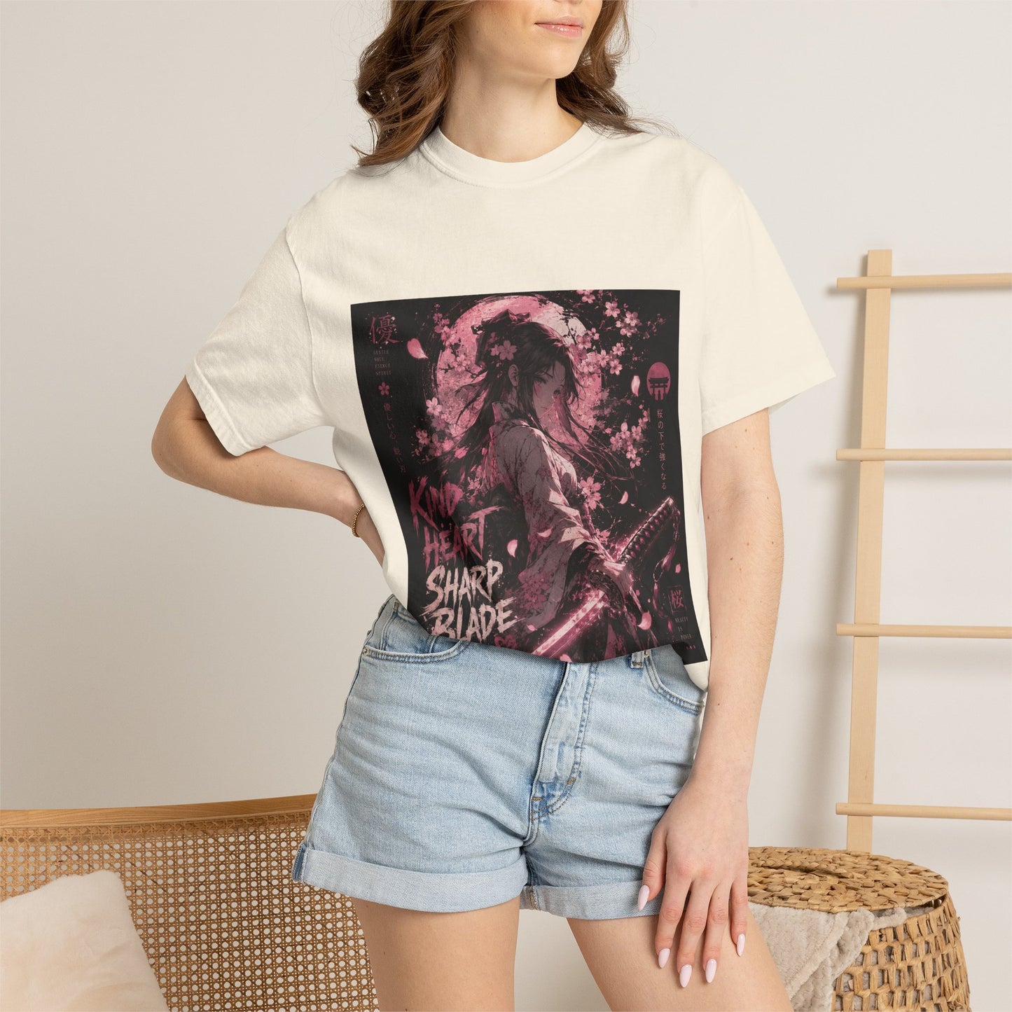 Samurai Aesthetic T-Shirt — “Kind Heart, Sharp Blade” Graphic Tee