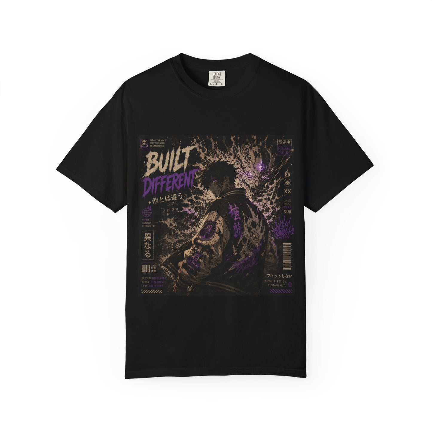 T-Shirt — "Built Different" Cyberpunk Samurai Graphic Tee
