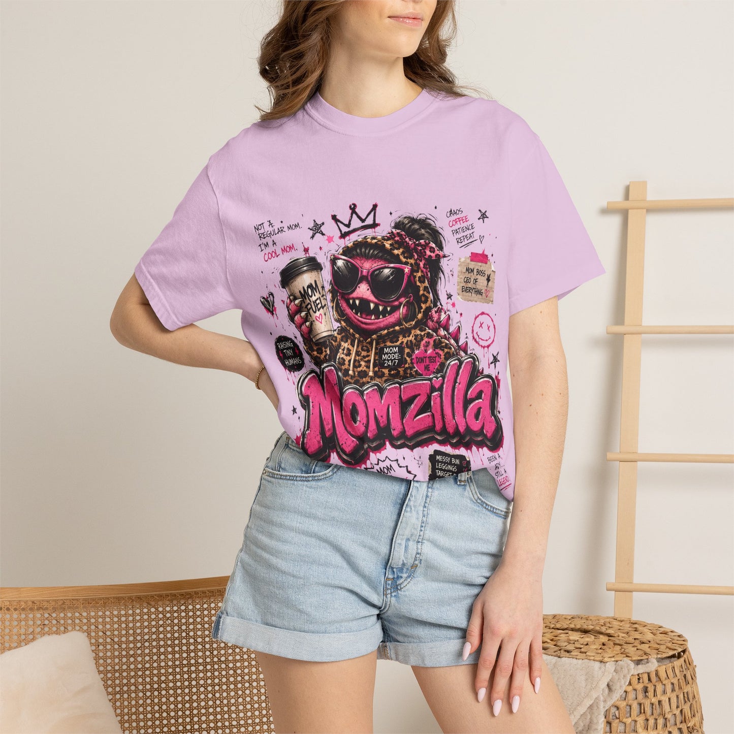 Momzilla Graphic T-Shirt — Funny Momzilla Mother’s Day Tee with Coffee & Crown Design