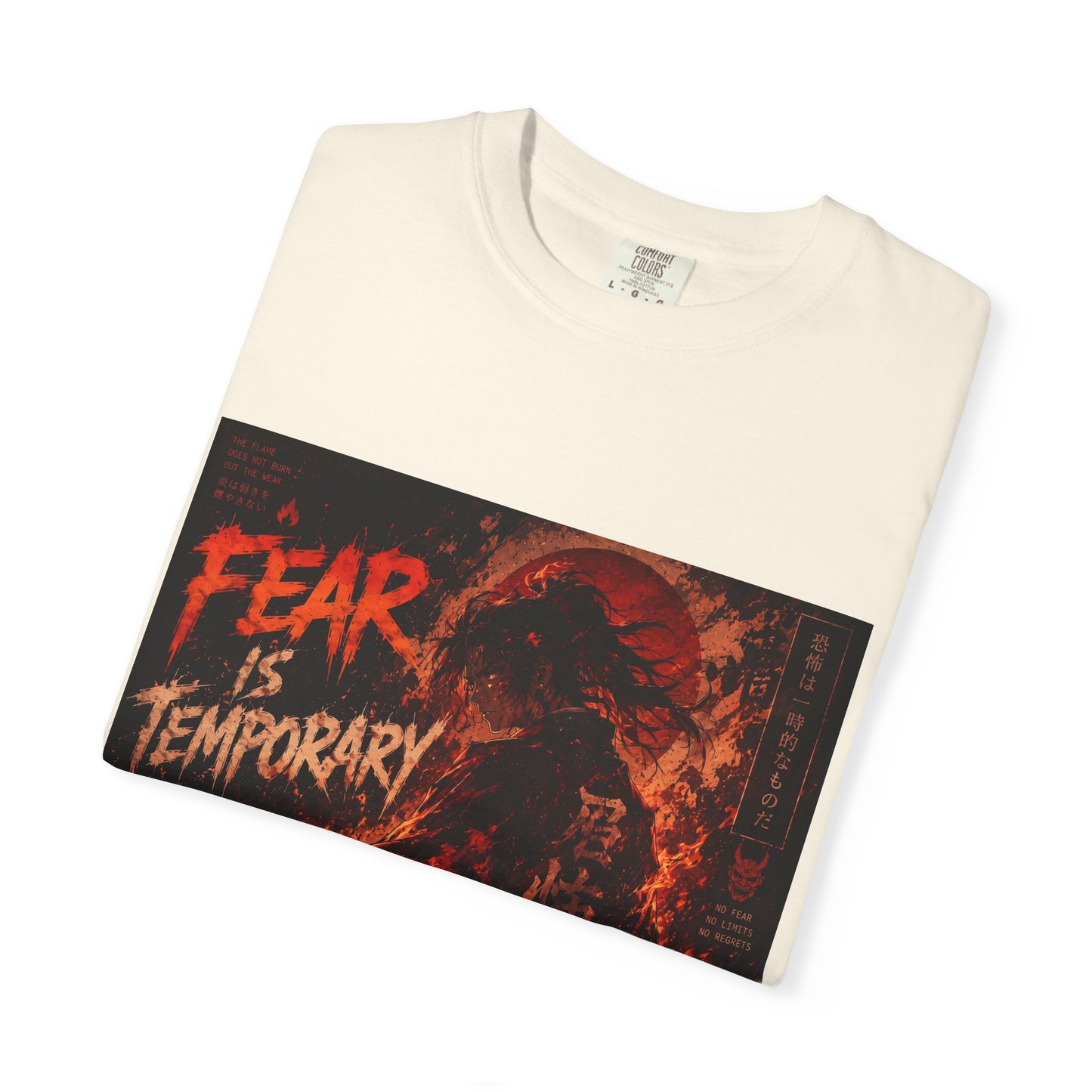 T-Shirt — "Fear Is Temporary" Fiery Wave Graphic Tee