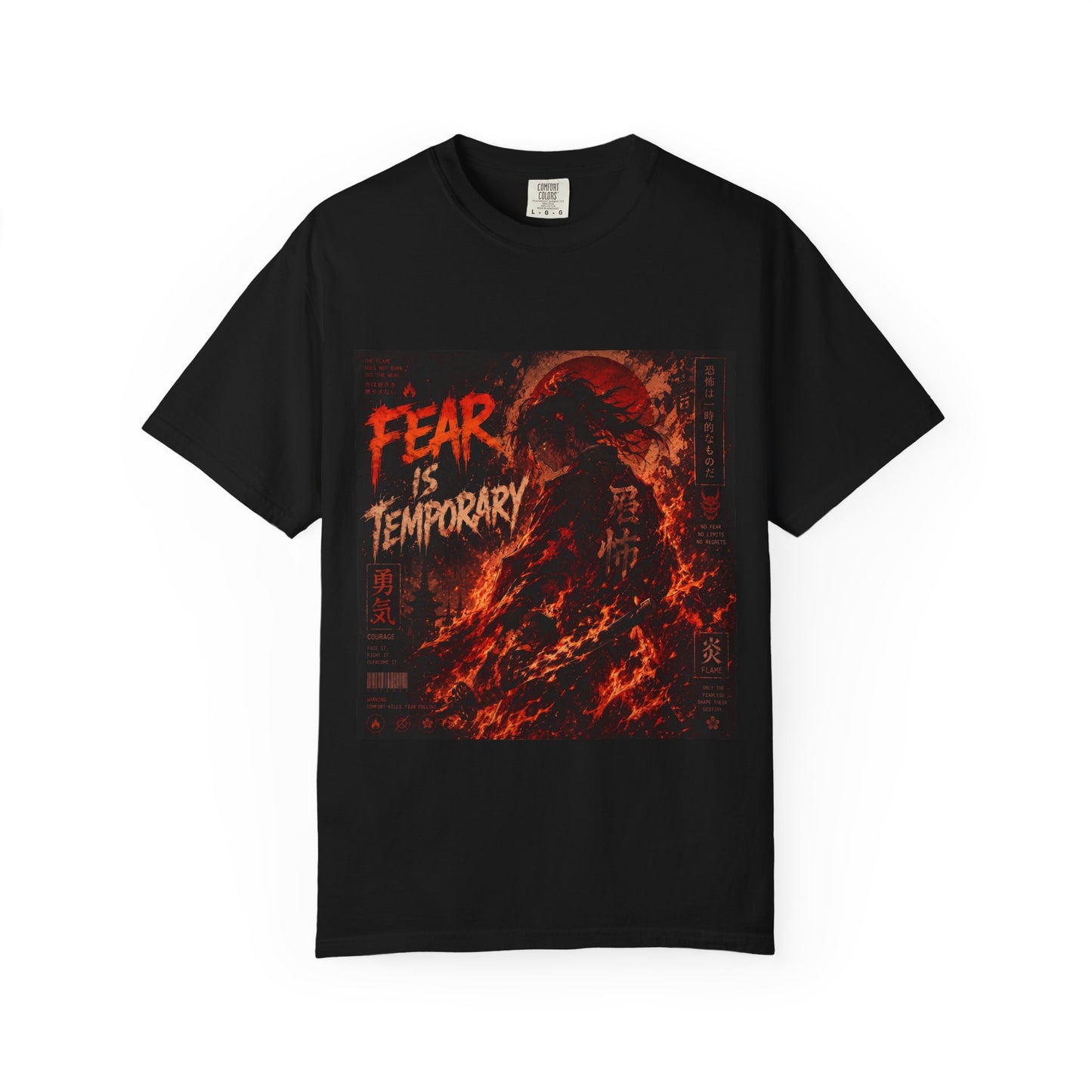T-Shirt — "Fear Is Temporary" Fiery Wave Graphic Tee
