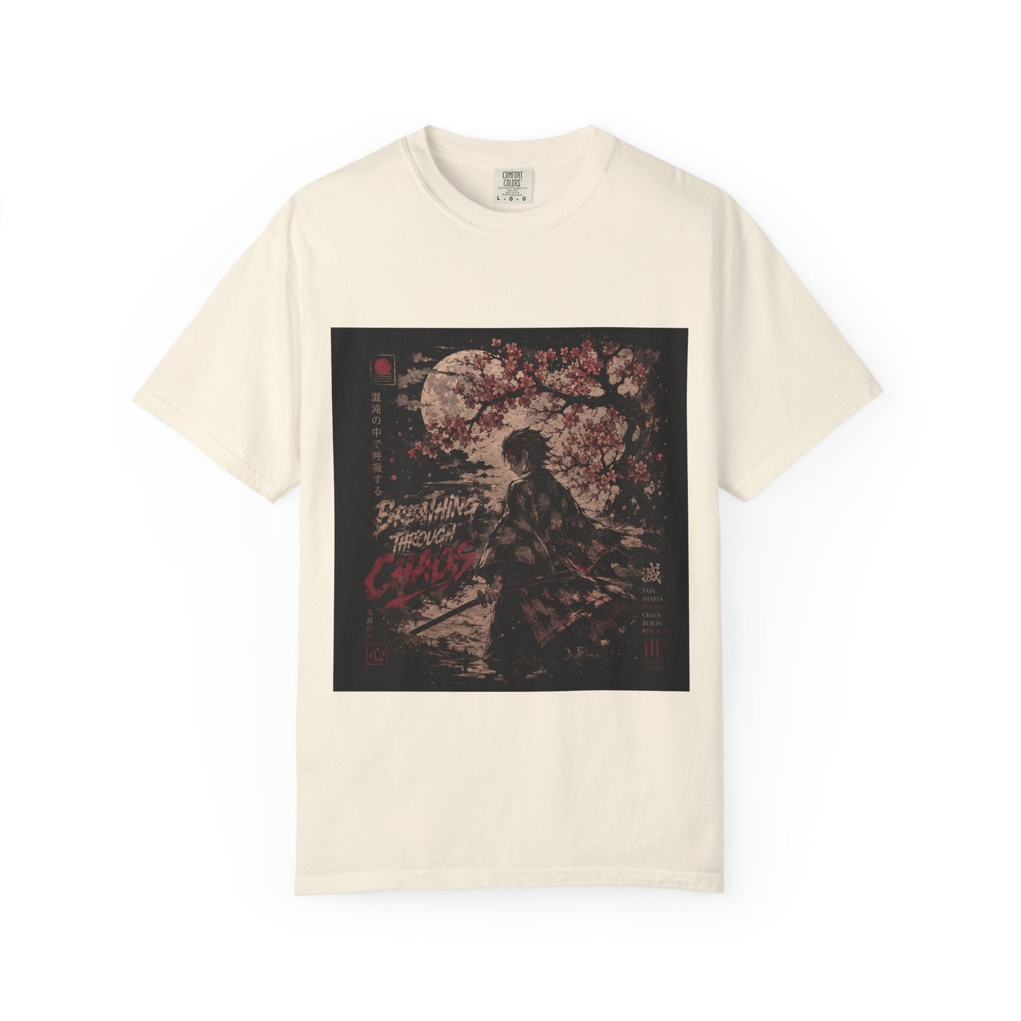 Samurai Moon T-Shirt — Cherry Blossom Night Graphic Tee