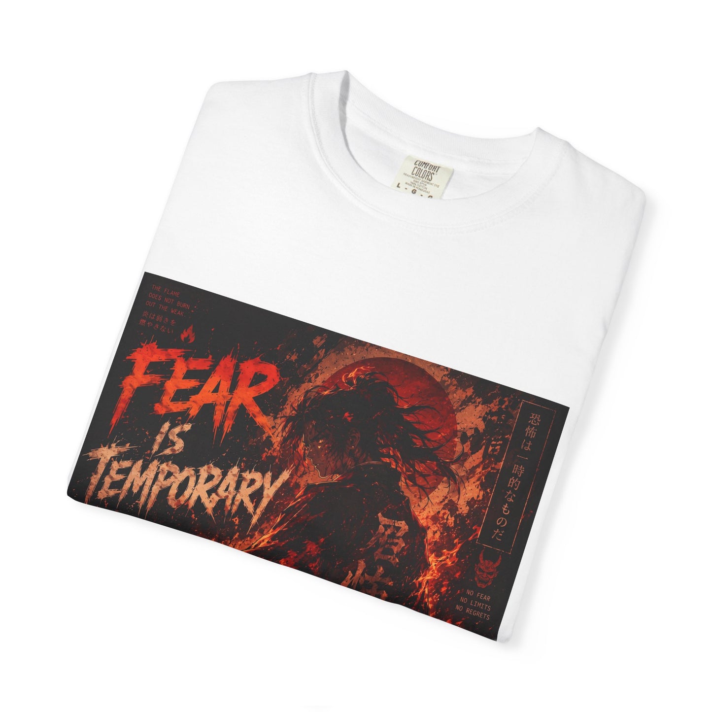 T-Shirt — "Fear Is Temporary" Fiery Wave Graphic Tee