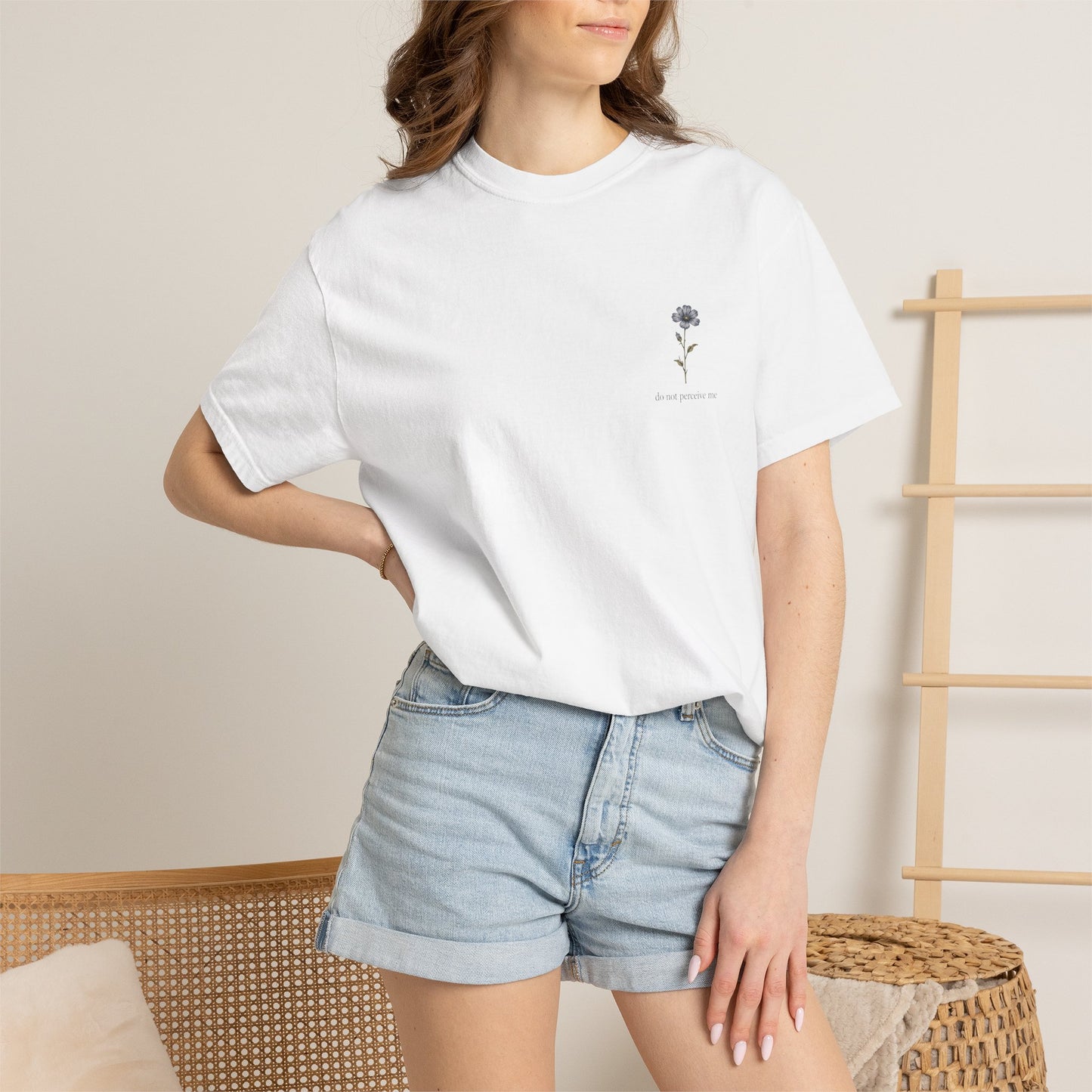 Do Not Perceive Me Floral Graphic T-Shirt — Distressed Statement Tee