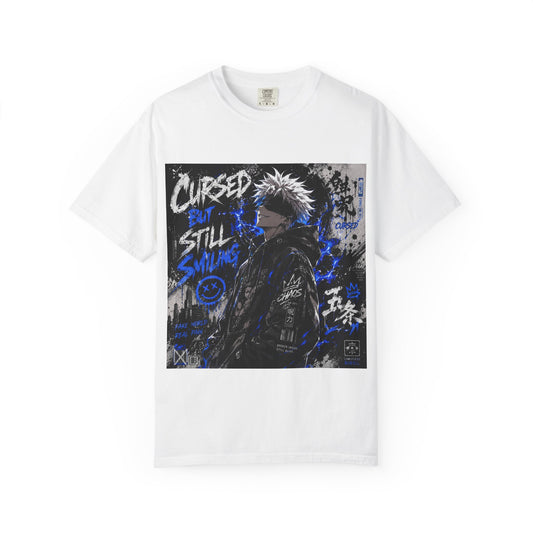 Cursed but Still Smiling T-Shirt — Anime Streetwear Graphic Tee