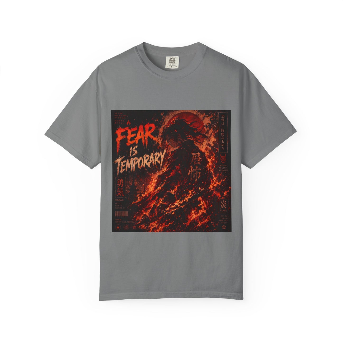T-Shirt — "Fear Is Temporary" Fiery Wave Graphic Tee
