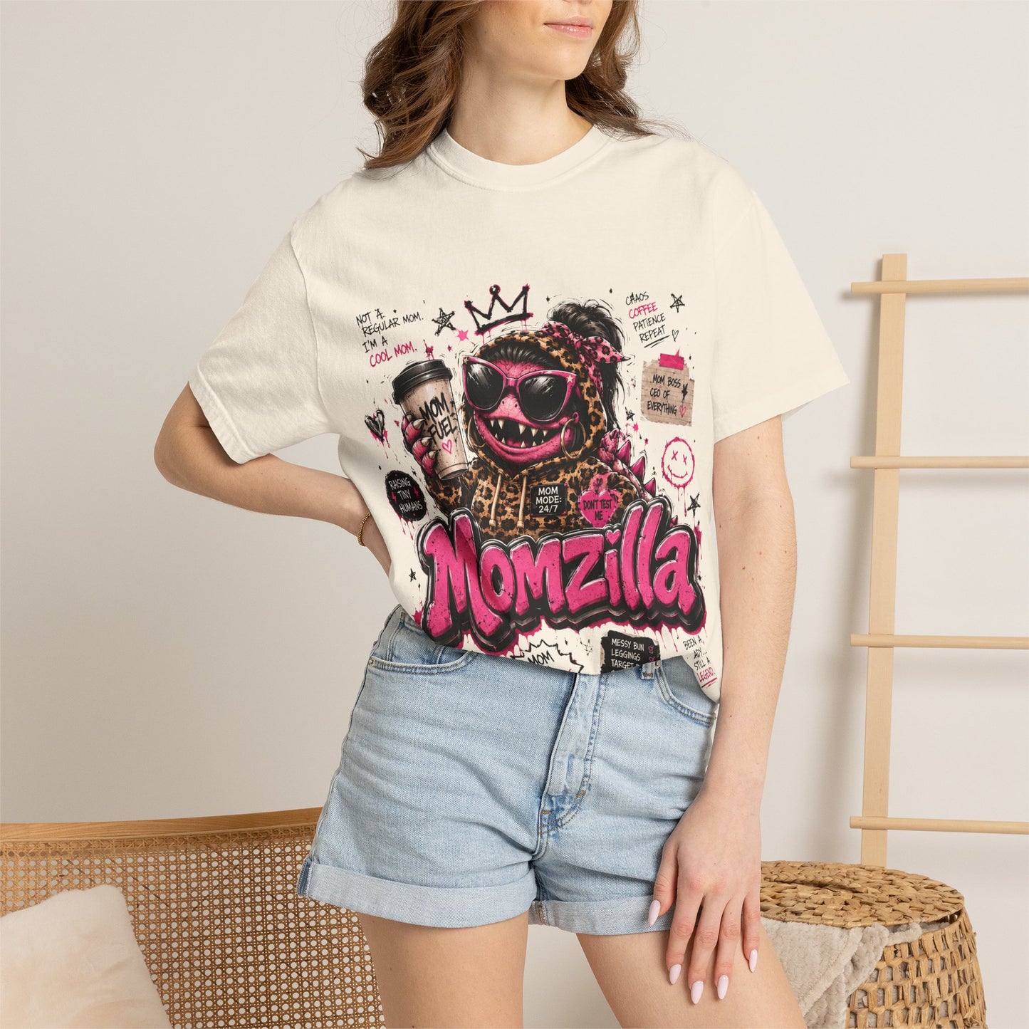 Momzilla Graphic T-Shirt — Funny Momzilla Mother’s Day Tee with Coffee & Crown Design