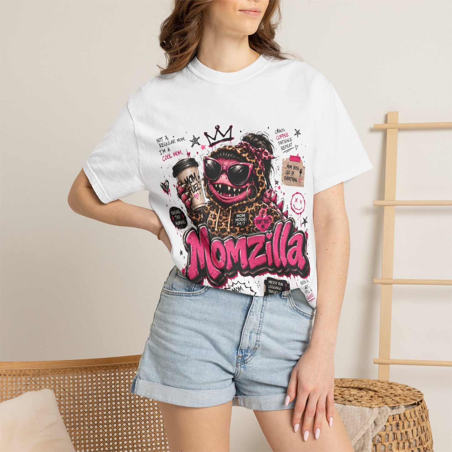 Momzilla Graphic T-Shirt — Funny Momzilla Mother’s Day Tee with Coffee & Crown Design