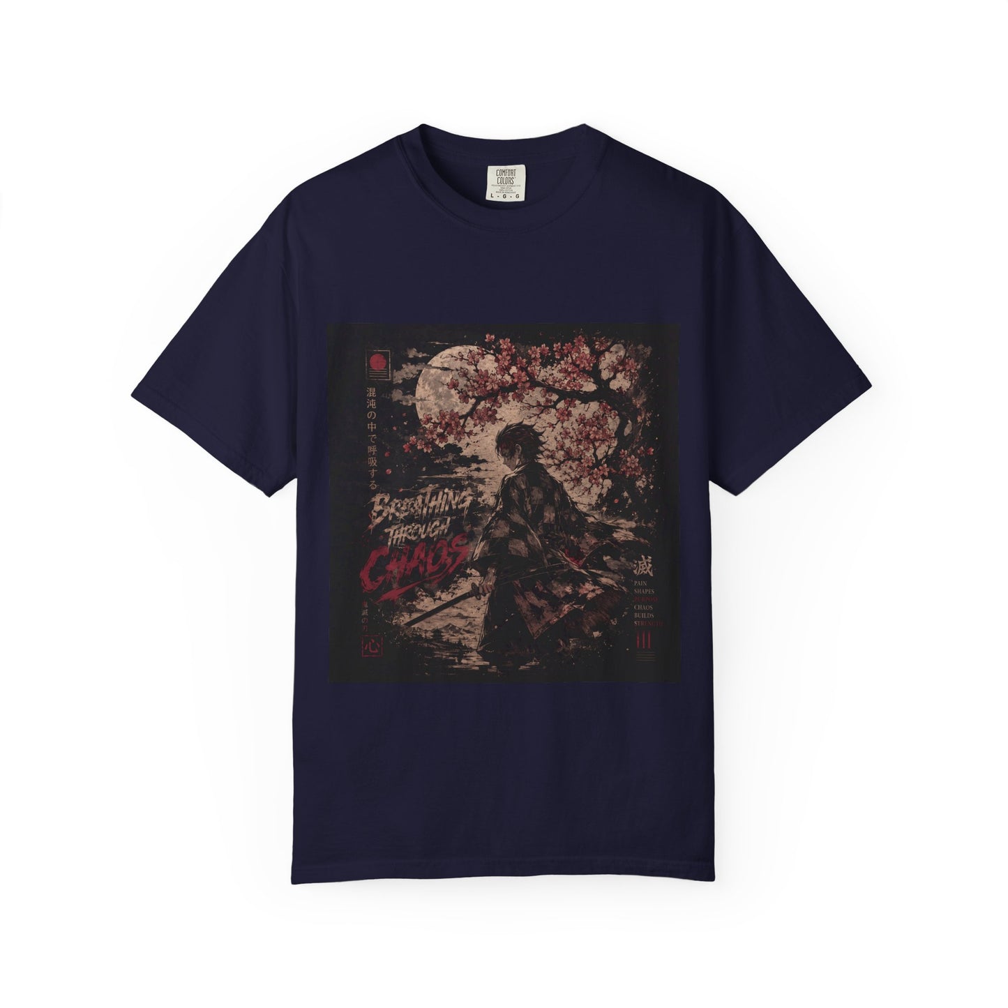 Samurai Moon T-Shirt — Cherry Blossom Night Graphic Tee