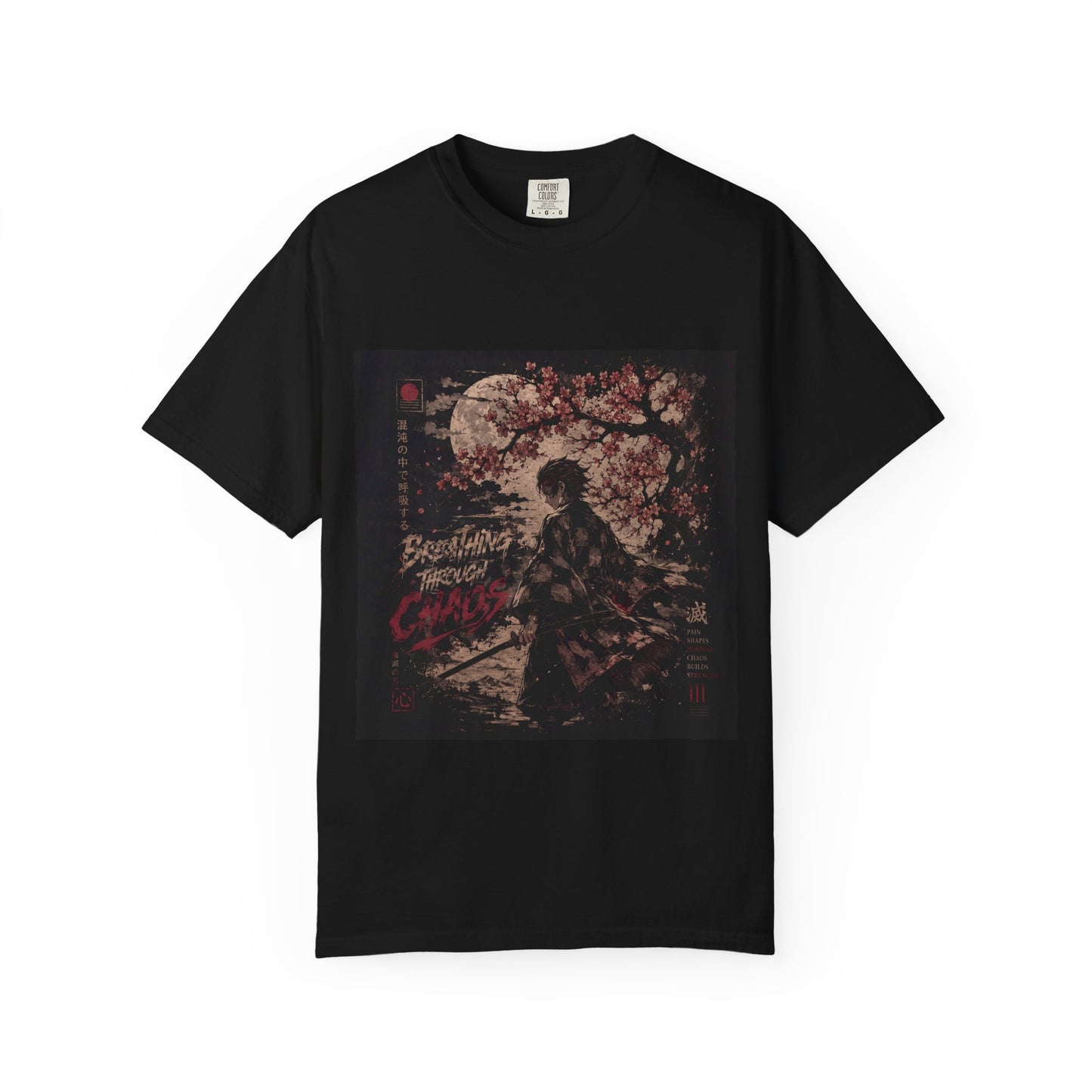 Samurai Moon T-Shirt — Cherry Blossom Night Graphic Tee