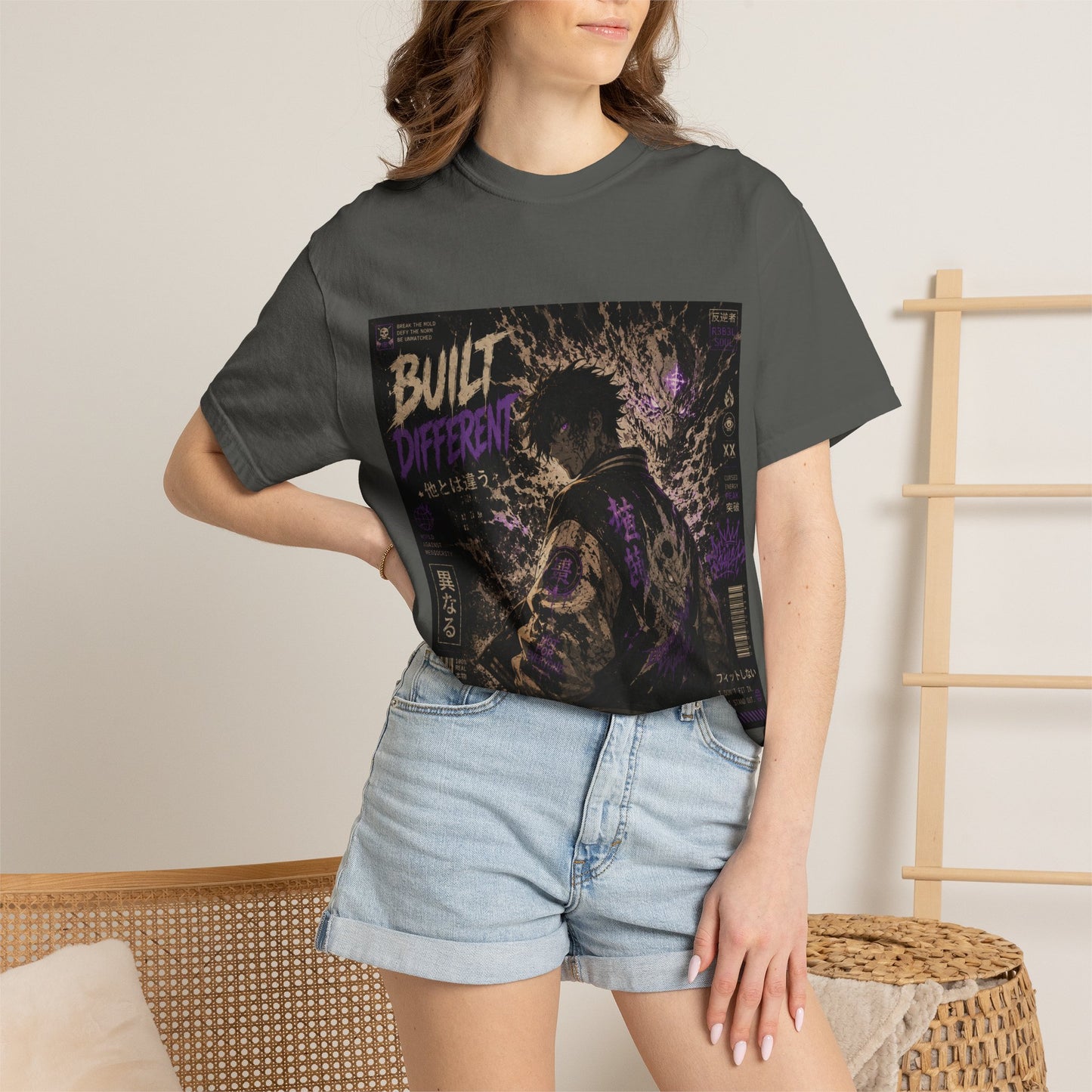 T-Shirt — "Built Different" Cyberpunk Samurai Graphic Tee