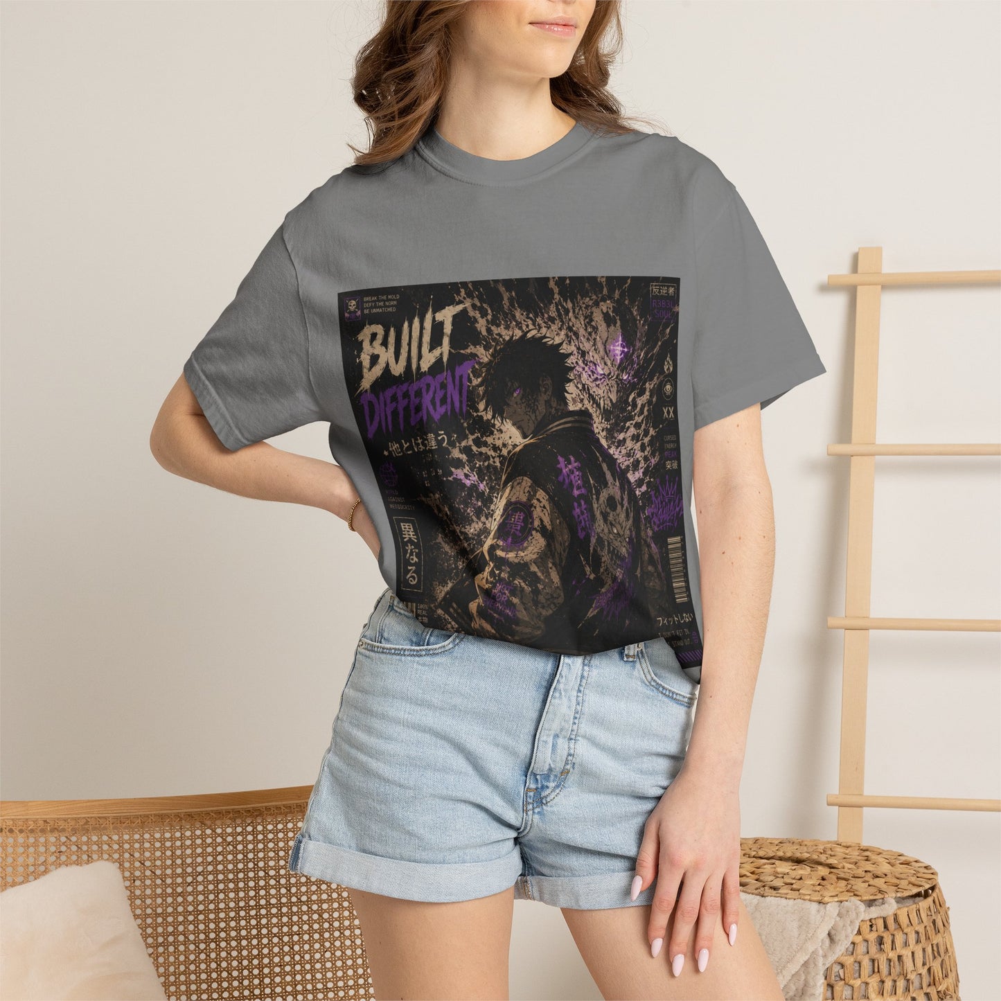 T-Shirt — "Built Different" Cyberpunk Samurai Graphic Tee