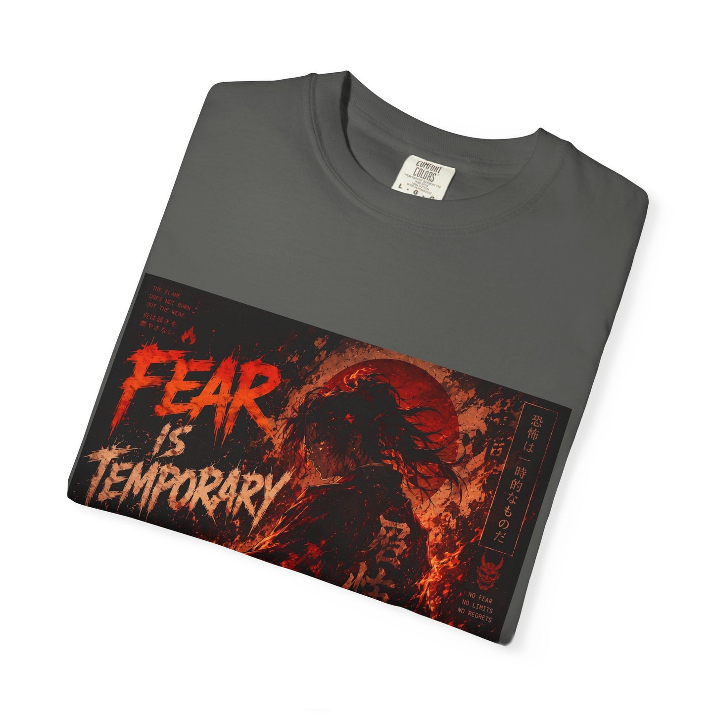 T-Shirt — "Fear Is Temporary" Fiery Wave Graphic Tee