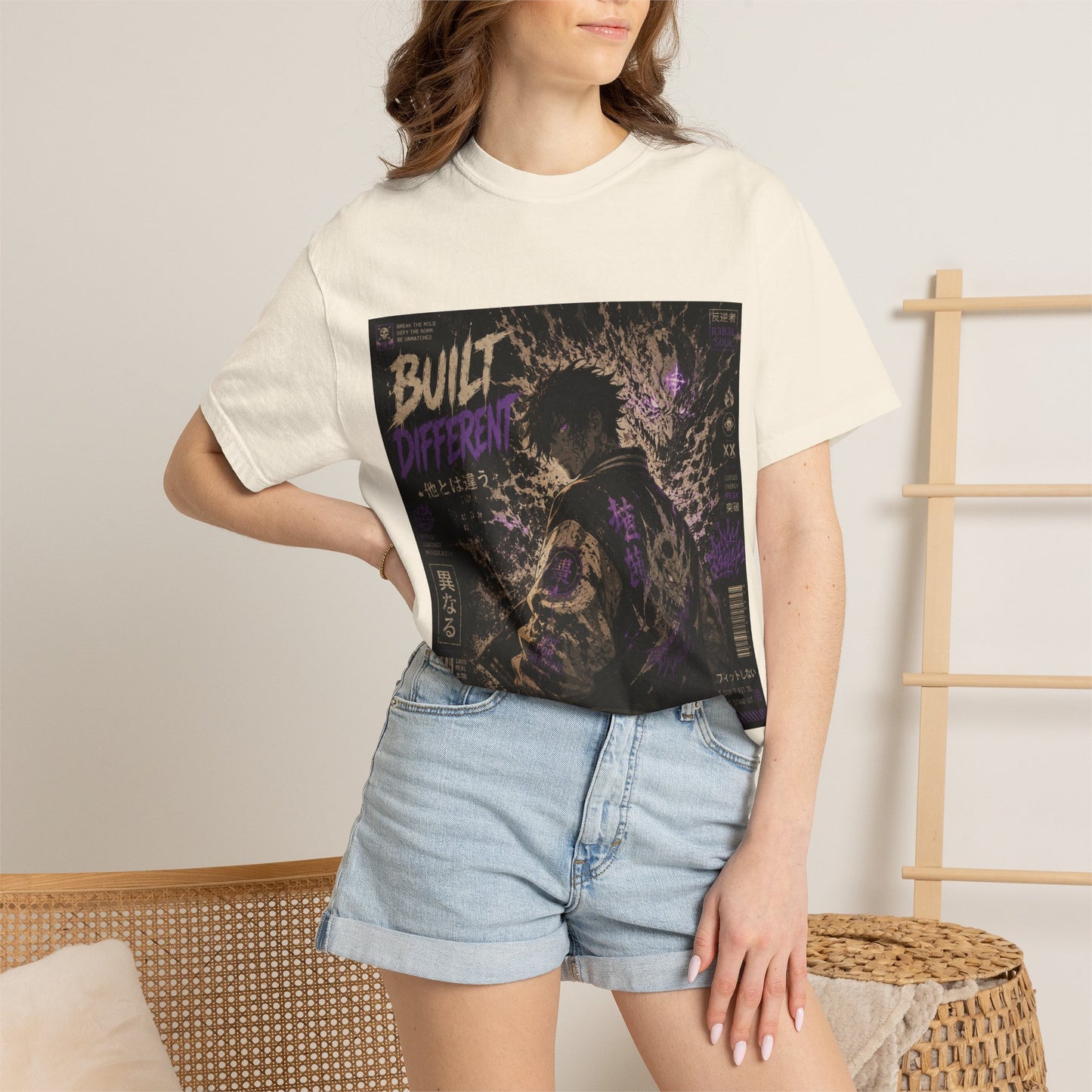 T-Shirt — "Built Different" Cyberpunk Samurai Graphic Tee