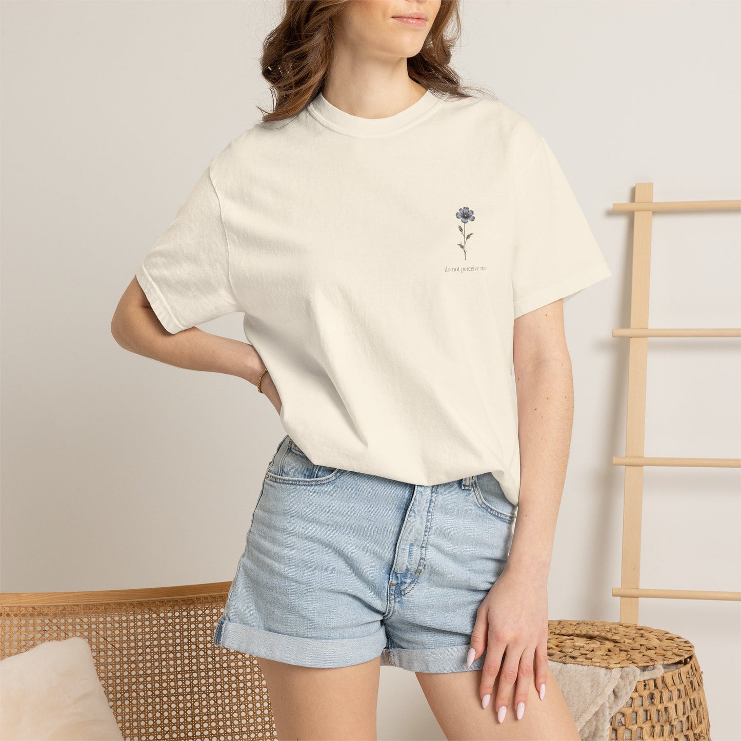 Do Not Perceive Me Floral Graphic T-Shirt — Distressed Statement Tee