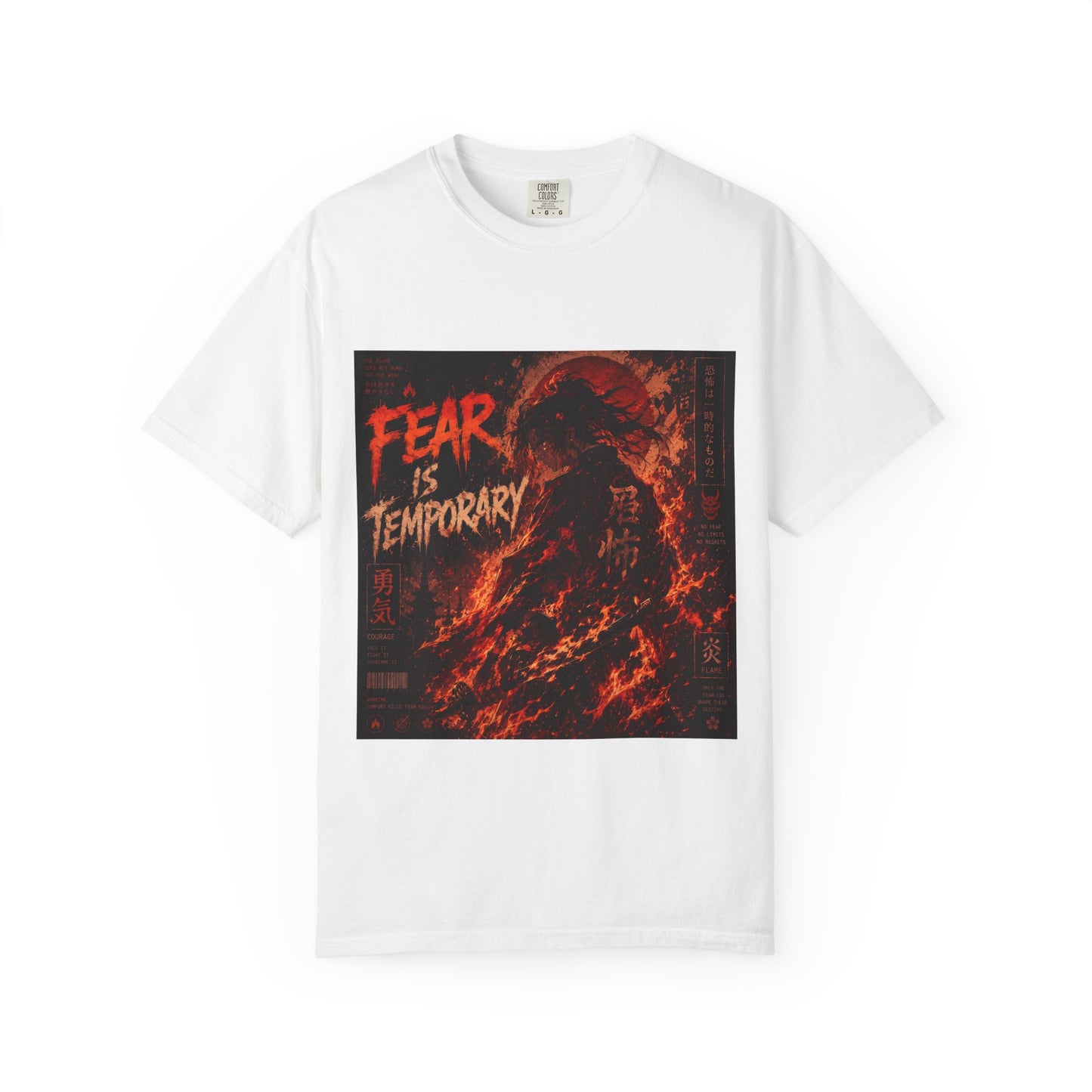 T-Shirt — "Fear Is Temporary" Fiery Wave Graphic Tee