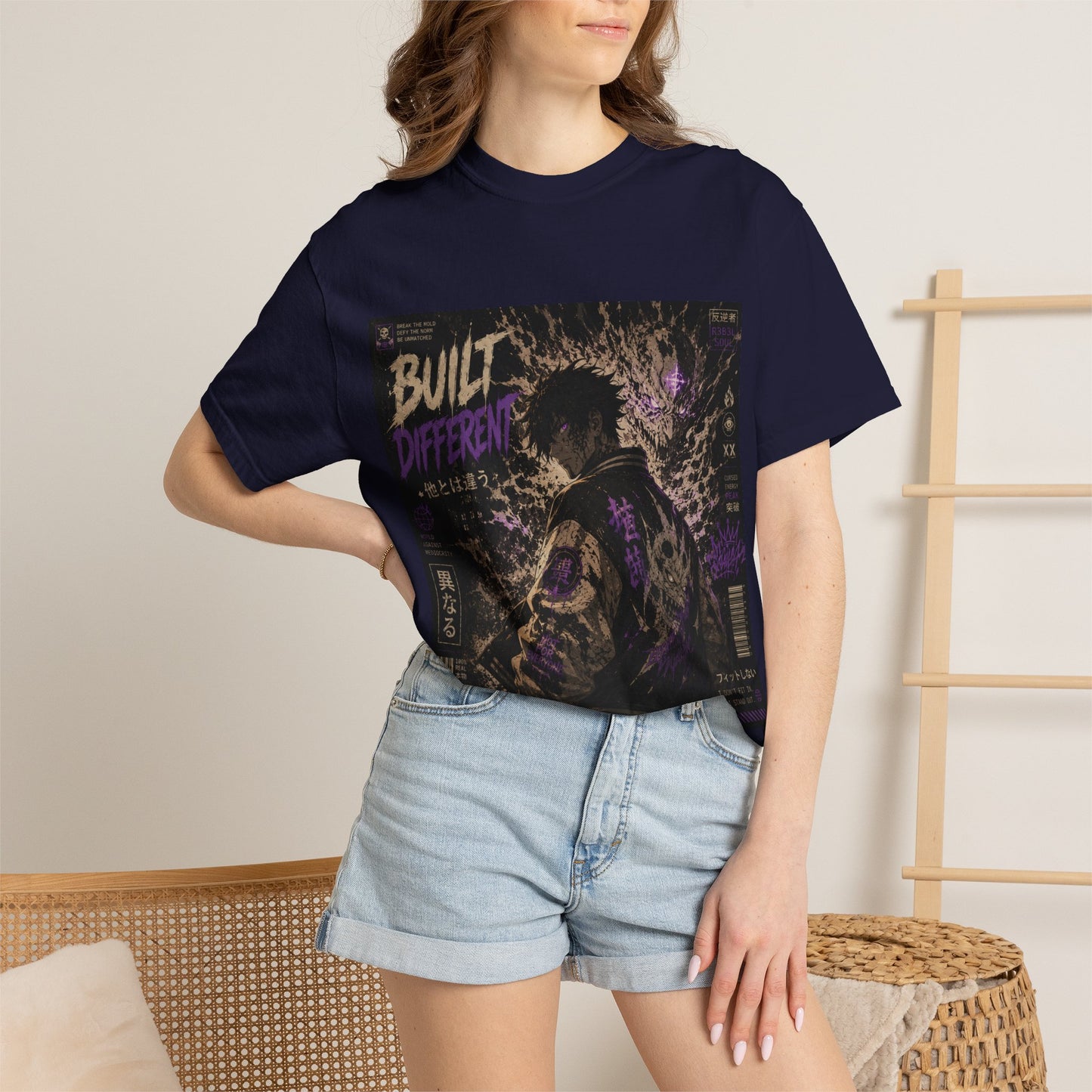 T-Shirt — "Built Different" Cyberpunk Samurai Graphic Tee