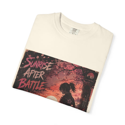 Sunrise After Battle T-Shirt — Samurai Sunset Graphic Tee