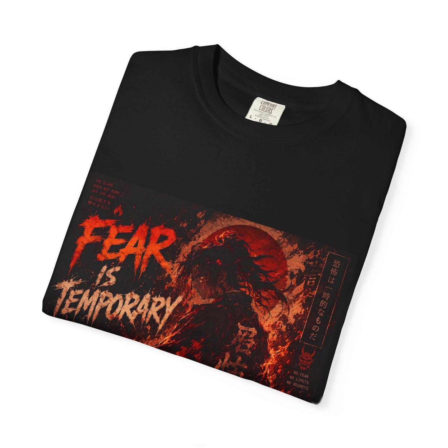 T-Shirt — "Fear Is Temporary" Fiery Wave Graphic Tee
