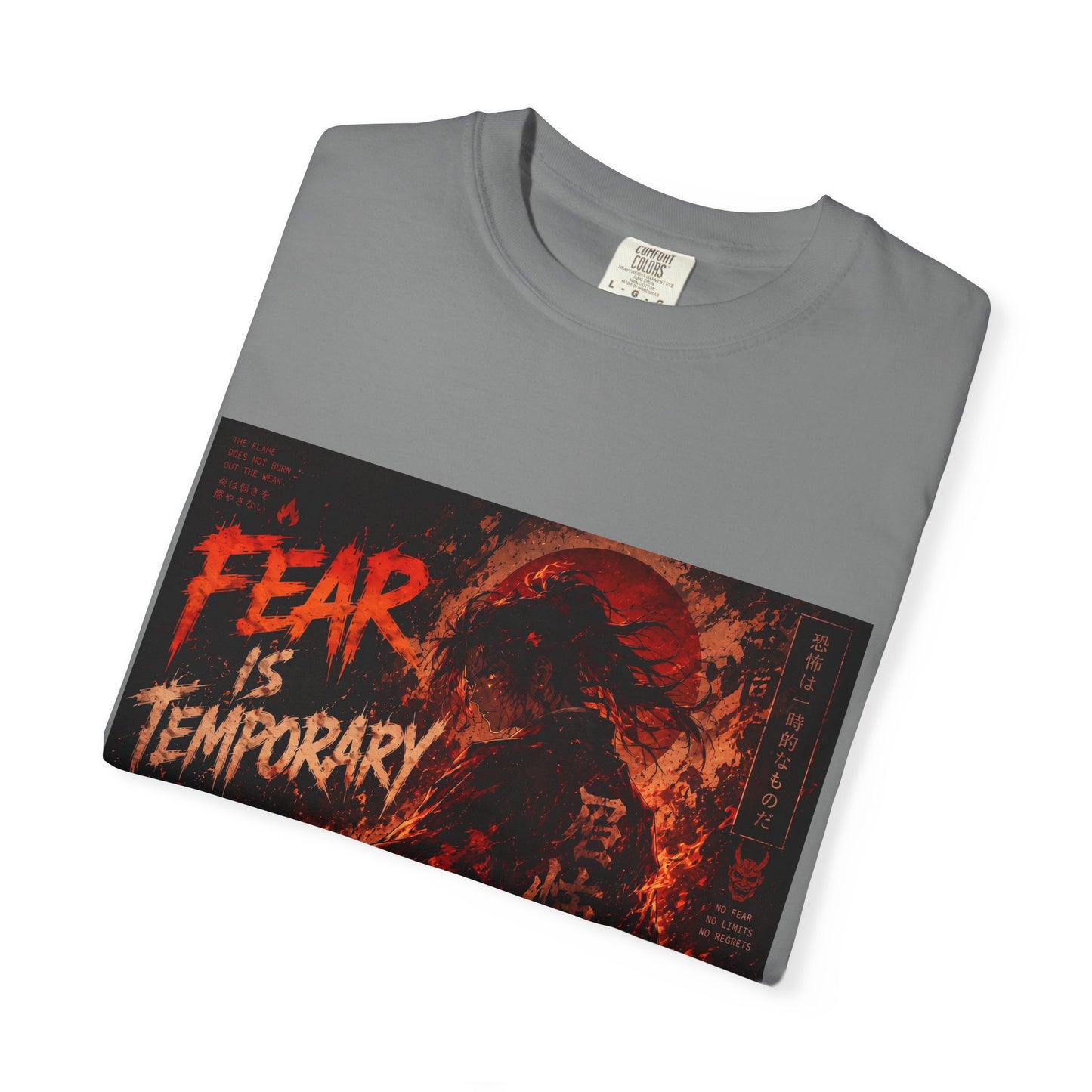 T-Shirt — "Fear Is Temporary" Fiery Wave Graphic Tee