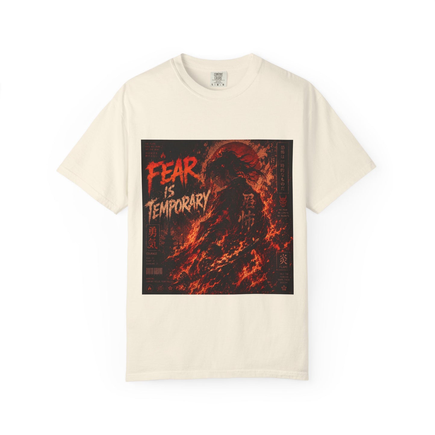 T-Shirt — "Fear Is Temporary" Fiery Wave Graphic Tee